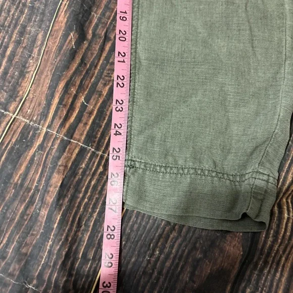 Splendid Women's Gia Drawstring Straight Leg Linen Blend Crop Pants Olive Medium - Picture 8 of 9